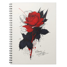 Espiral Caderno de Rosa de Tatuagem Grunge
