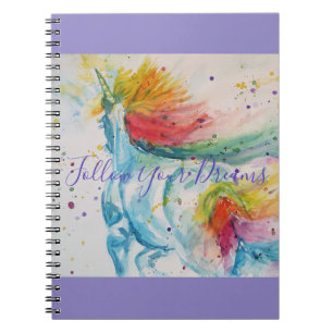 Espiral Caderno de Sonhos de Pintura em Aquarela de Unicór