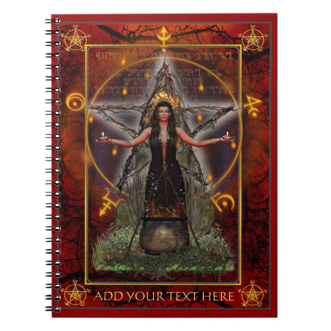 Espiral Caderno de Spellweaver (vermelho feito sob (Frente)