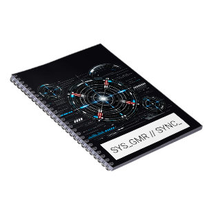 Espiral Caderno de Telemetria Cyberpunk HUD