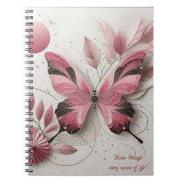 Espiral caderno de temas da borboleta