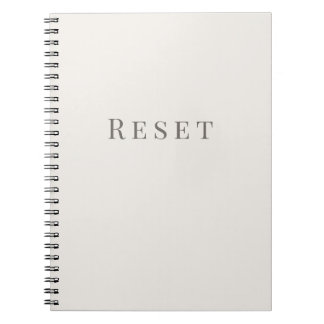 Espiral Caderno de Tipografia Minimalista – Reiniciar