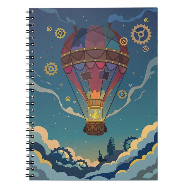 Espiral Caderno de viagem de balão de ar quente (Frente)