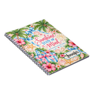 Espiral Caderno de Viagem Personalizado Tropical Costeiro