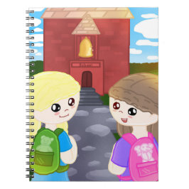 Espiral Caderno de Volta às Aulas Desenhado à Mão