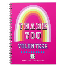 Caderno de Voluntário Empresarial Arco-íris Rosa Q