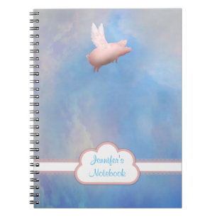 Espiral Caderno de voo personalizado do porco