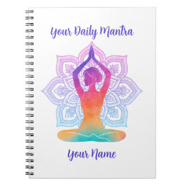 Espiral Caderno de Yoga Personalizado com Nome e Mantra