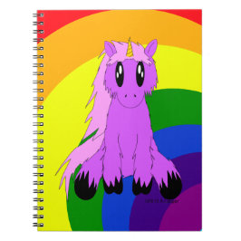 Espiral Caderno desalinhado bonito do unicórnio