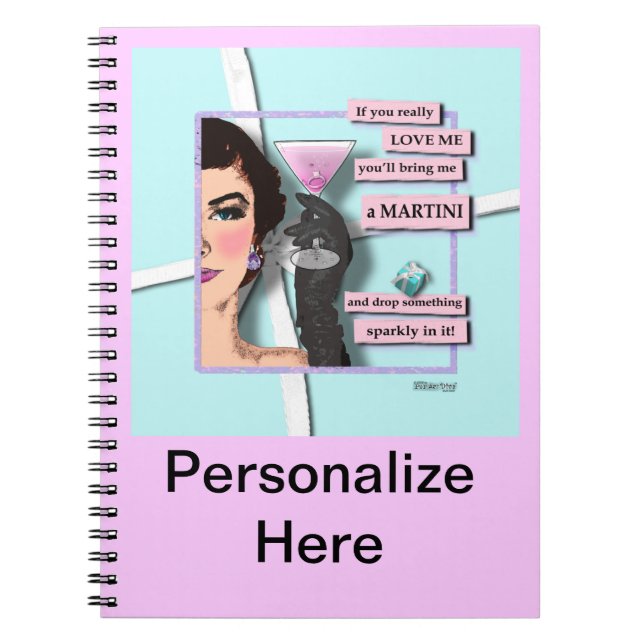 Espiral Caderno Diamantes & Martinis (Frente)