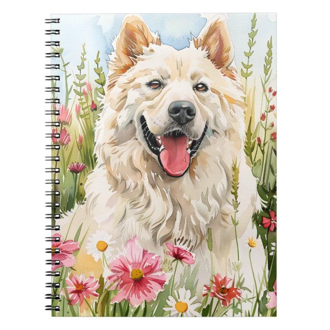Espiral Caderno – Diário de Amante de Cachorro Samoyed em  (Frente)