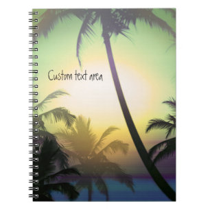 Espiral Caderno diário de palmeiras calor tropical praia
