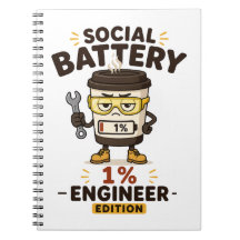 Caderno Diário do Engenheiro Engraçado Bateria Soc