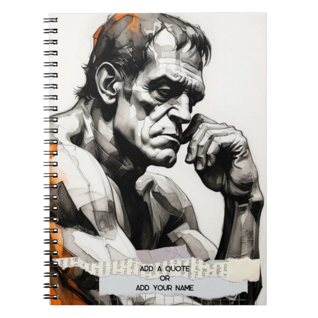 Espiral Caderno Diário Frankenstein The Thinker (Frente)