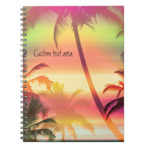 Espiral Caderno diário Palmeiras Calor Tropical Rosa
