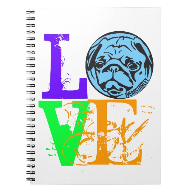 Espiral Caderno do AMOR do PUG (Frente)