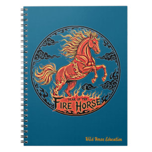 Espiral Caderno do Ano do Cavalo de Fogo