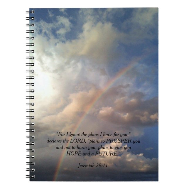Espiral Caderno do arco-íris do 29:11 de Jeremiah (Frente)