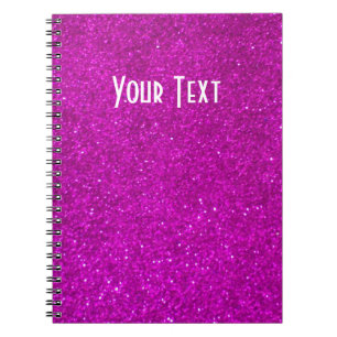 Espiral Caderno do brilho com reflexos do rosa do falso