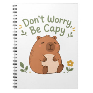 Espiral Caderno do Capivara Fofo 'Não se Preocupe, seja Ca