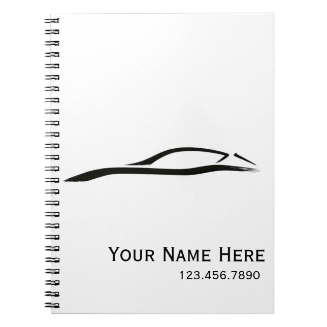 Espiral Caderno do carro de corridas - personalizado (Frente)