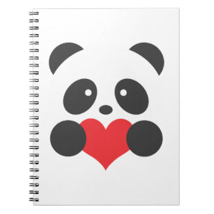 Espiral Caderno do coração da panda
