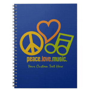 Espiral Caderno do costume da música do amor da paz