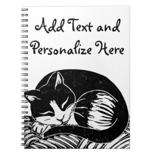 Espiral Caderno do costume do gato do smoking do sono