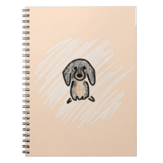 Espiral caderno do dachshund marrom e preto