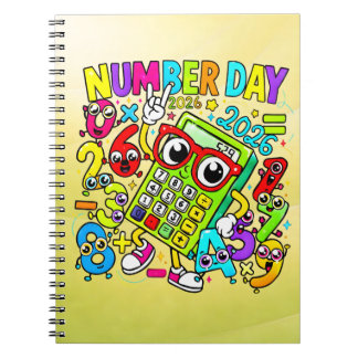 Espiral Caderno do Dia do Número de Matemática para Escola