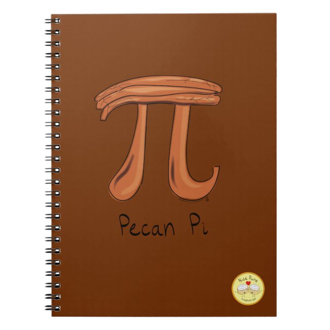 Espiral Caderno do Dia do Pi da Matemática Fofa do Pecan P (Frente)