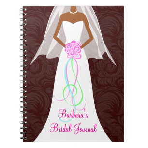 Espiral Caderno do Diário do damasco do casamento do