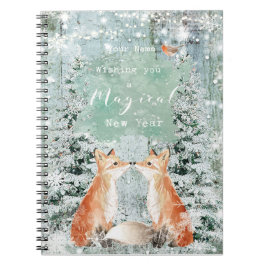 Espiral caderno do feriado do ano novo da raposa do pisco
