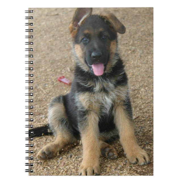 Espiral Caderno do filhote de cachorro do german shepherd (Frente)