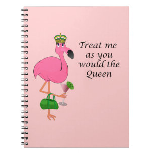 Espiral Caderno do flamingo da rainha