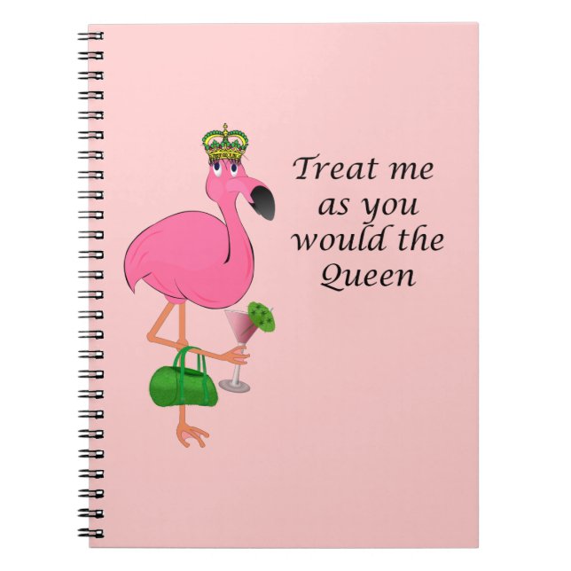 Espiral Caderno do flamingo da rainha (Frente)