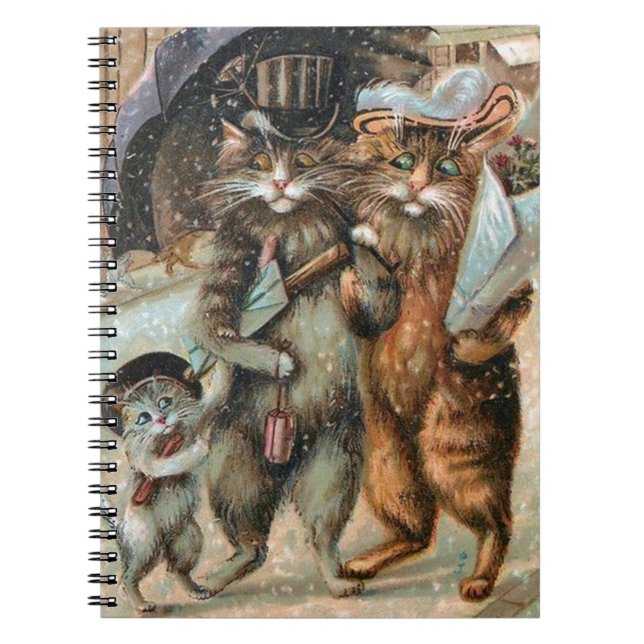 Espiral Caderno do gato do vintage, Louis Wain (Frente)