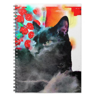 Espiral Caderno do gato preto