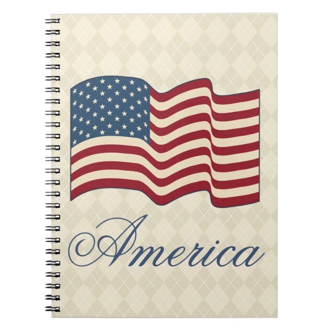 Espiral Caderno do Jornal da Bandeira Americana Presente E (Frente)