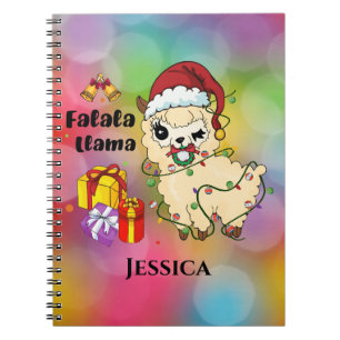Espiral Caderno do Llama de Natal