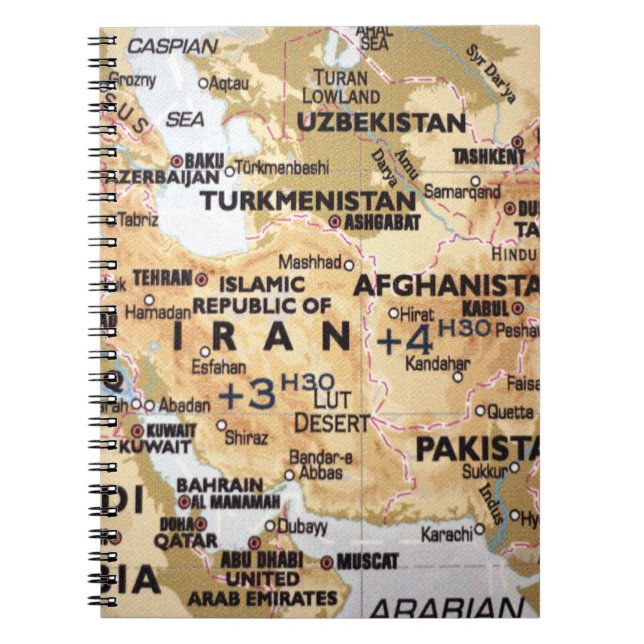 Espiral Caderno do mapa de Médio Oriente (Frente)