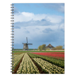 Espiral Caderno do moinho de vento e da paisagem das