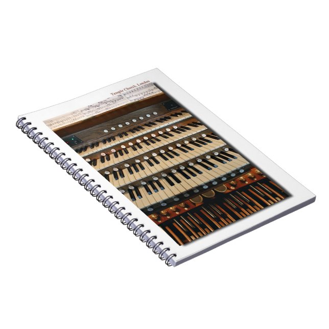 Espiral Caderno do órgão da igreja do templo de Londres (Lado Direito)