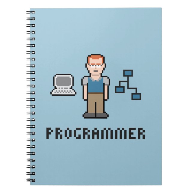 Espiral Caderno do papel do programador do pixel (Frente)