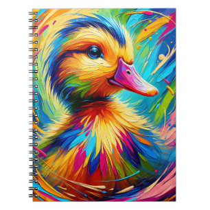 Espiral Caderno do Patinho de Pena de Neon