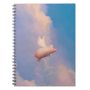 Espiral caderno do porco do vôo