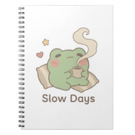 Espiral Caderno do Sapo de Dias Lentos | Diário Kawaii Fof