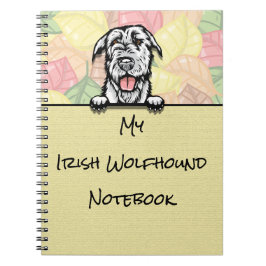 Espiral Caderno do simpático Irish Wolfhound a espreitar