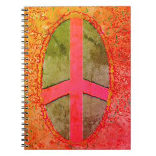 Espiral Caderno do Sinal de Paz das Cores de Outono