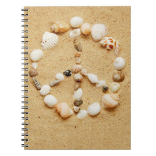 Espiral Caderno do sinal de paz do Seashell